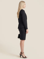 Pencil Skirt Blended-Fabric Suit Set
