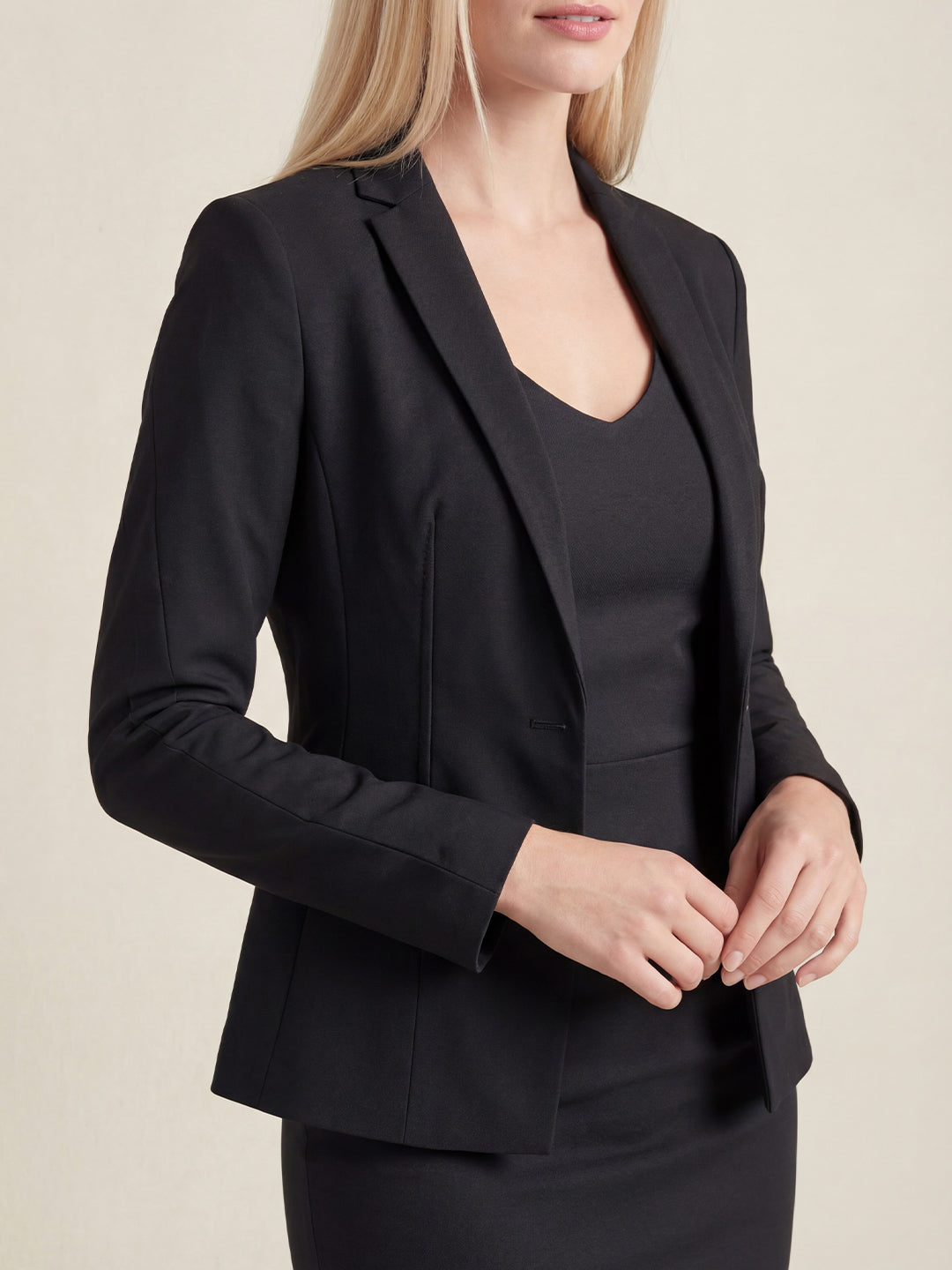 Pencil Skirt Blended-Fabric Suit Set