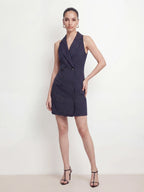 Pinstripe Double Breasted Vest Dress