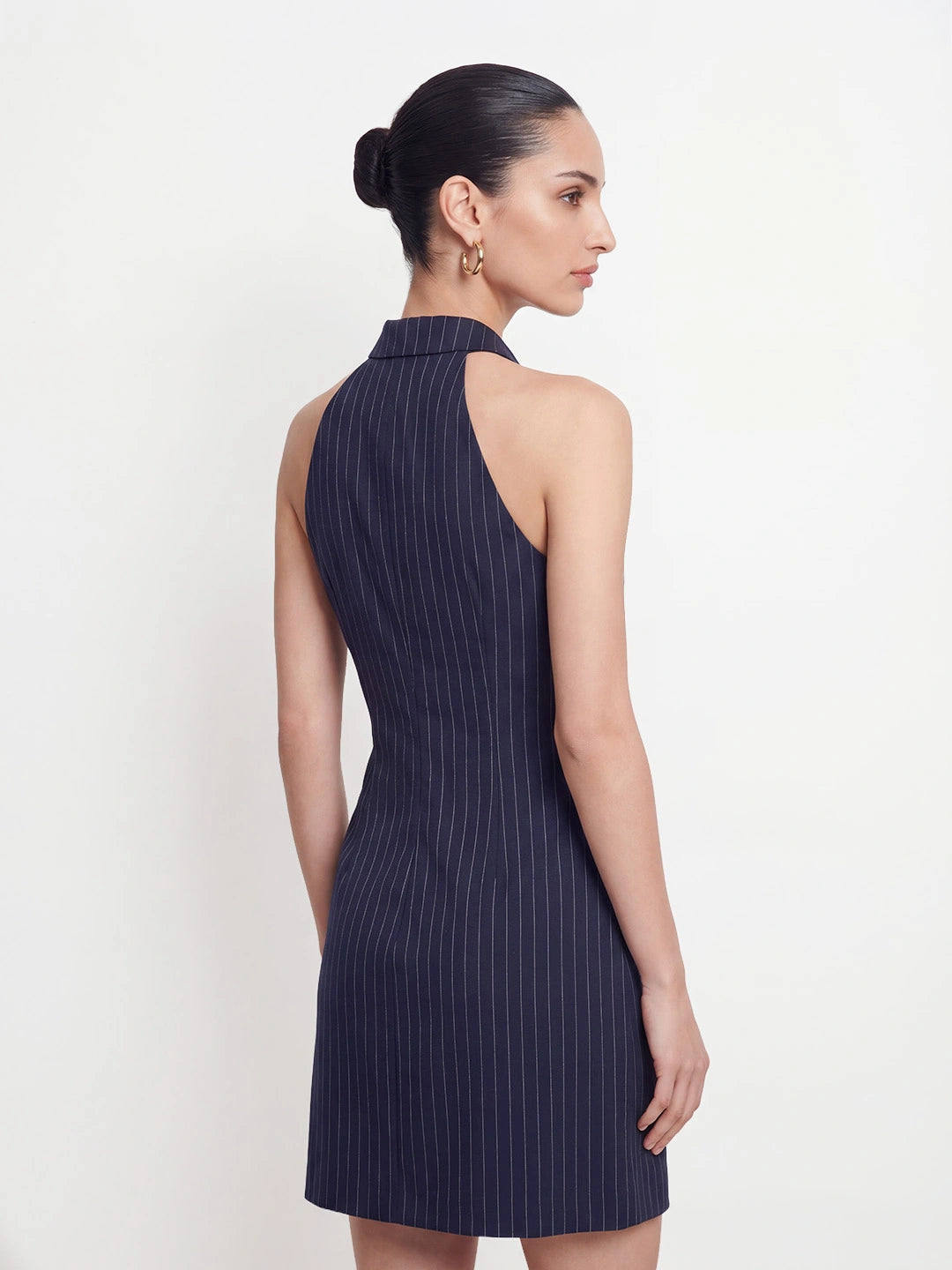 Pinstripe Double Breasted Vest Dress