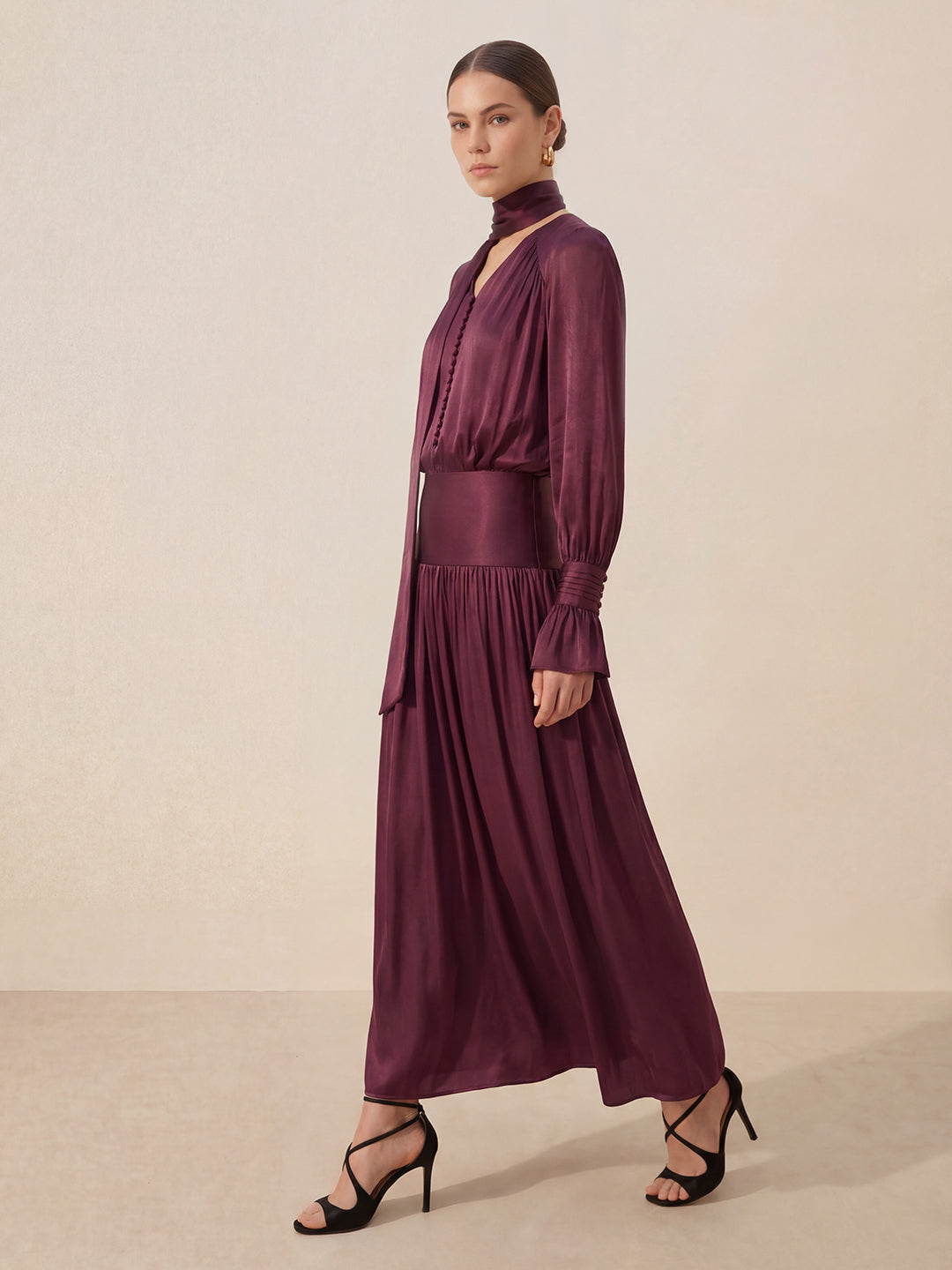 Valentine's Day Exclusive -Luxurious Draped High-Waist Maxi Skirt