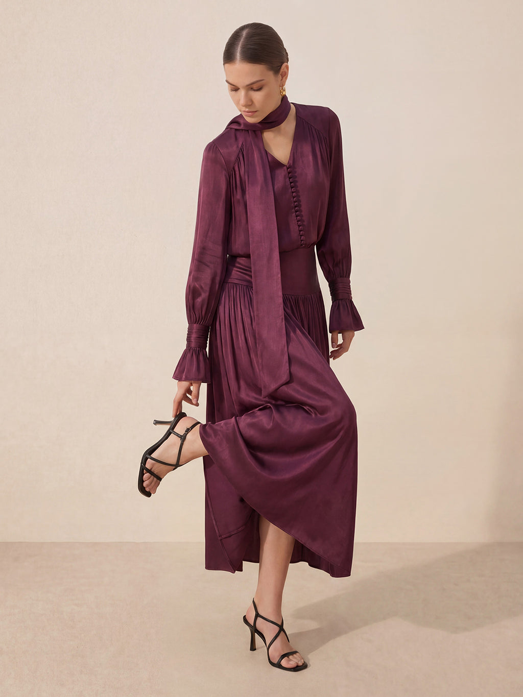 Valentine's Day Exclusive -Luxurious Draped High-Waist Maxi Skirt