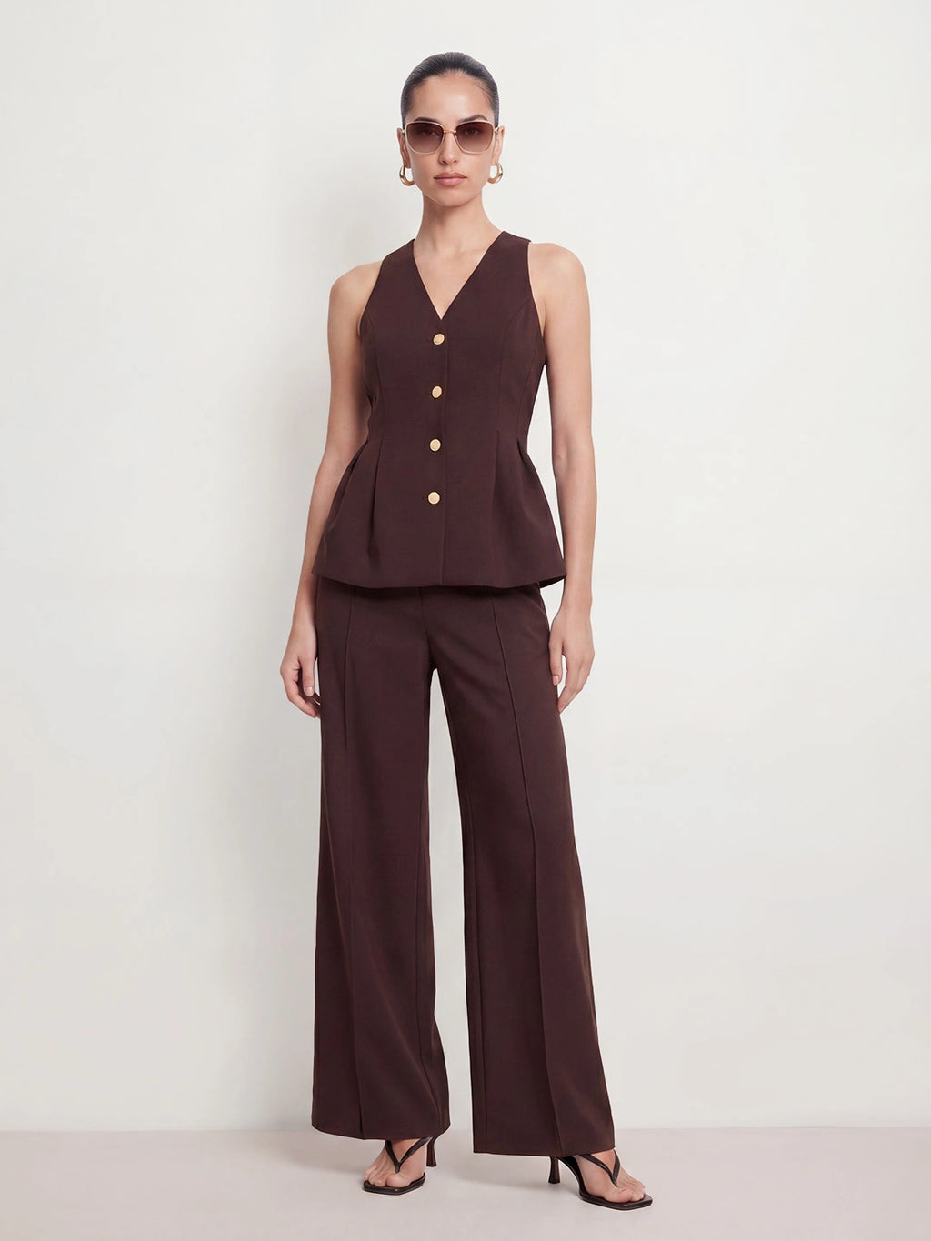 Polka Dot Halter Two Piece Pant Set