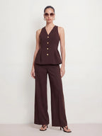 Polka Dot Halter Two Piece Pant Set