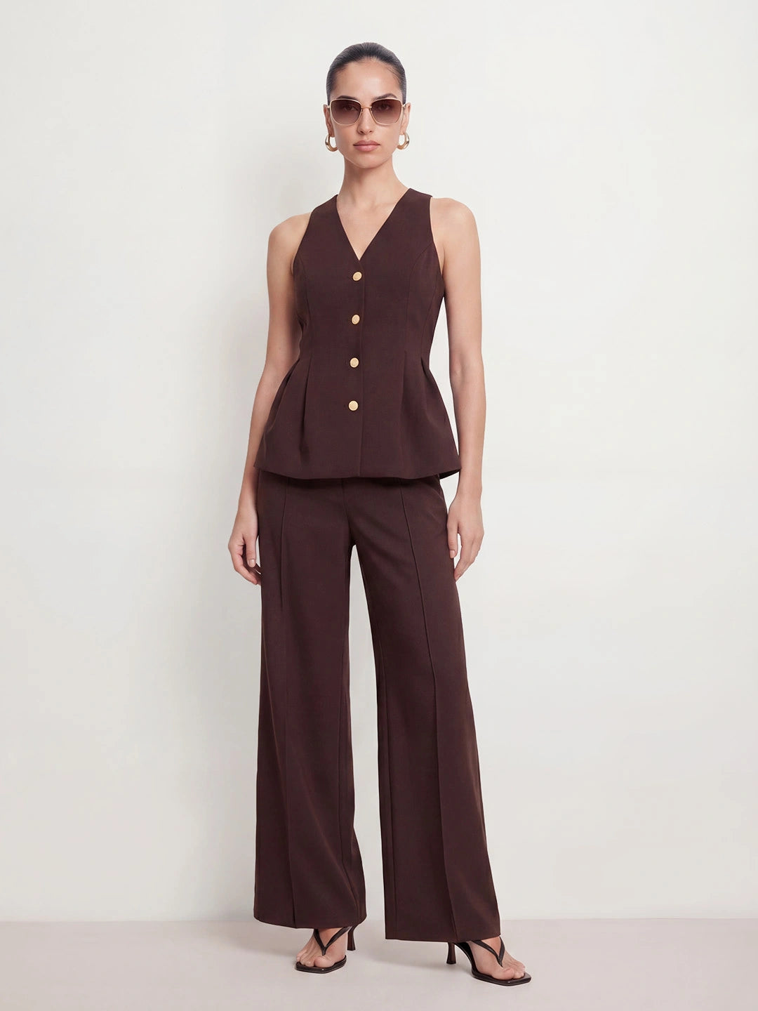 Polka Dot Halter Two Piece Pant Set