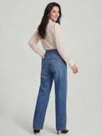 Polka Dot Jacquard Tie-Neck Halter Blouse