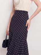 Polka Dot Lace Asymmetric Skirt