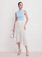 Polka Dot Lace Asymmetric Skirt