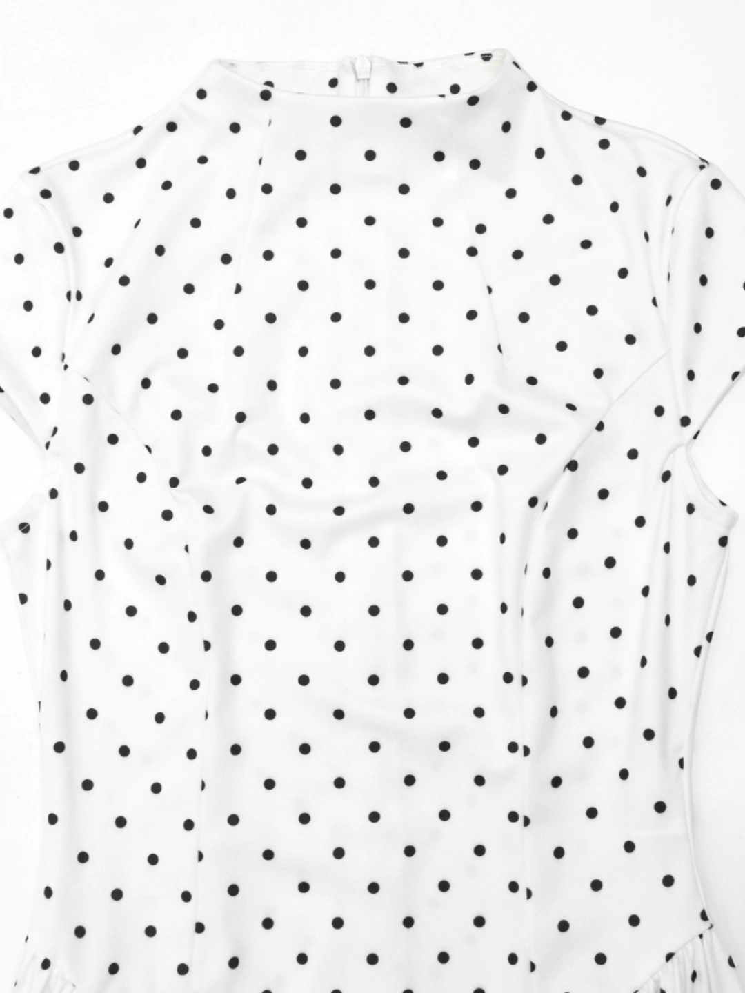 Vintage Polka Dot Ruched Midi Dress