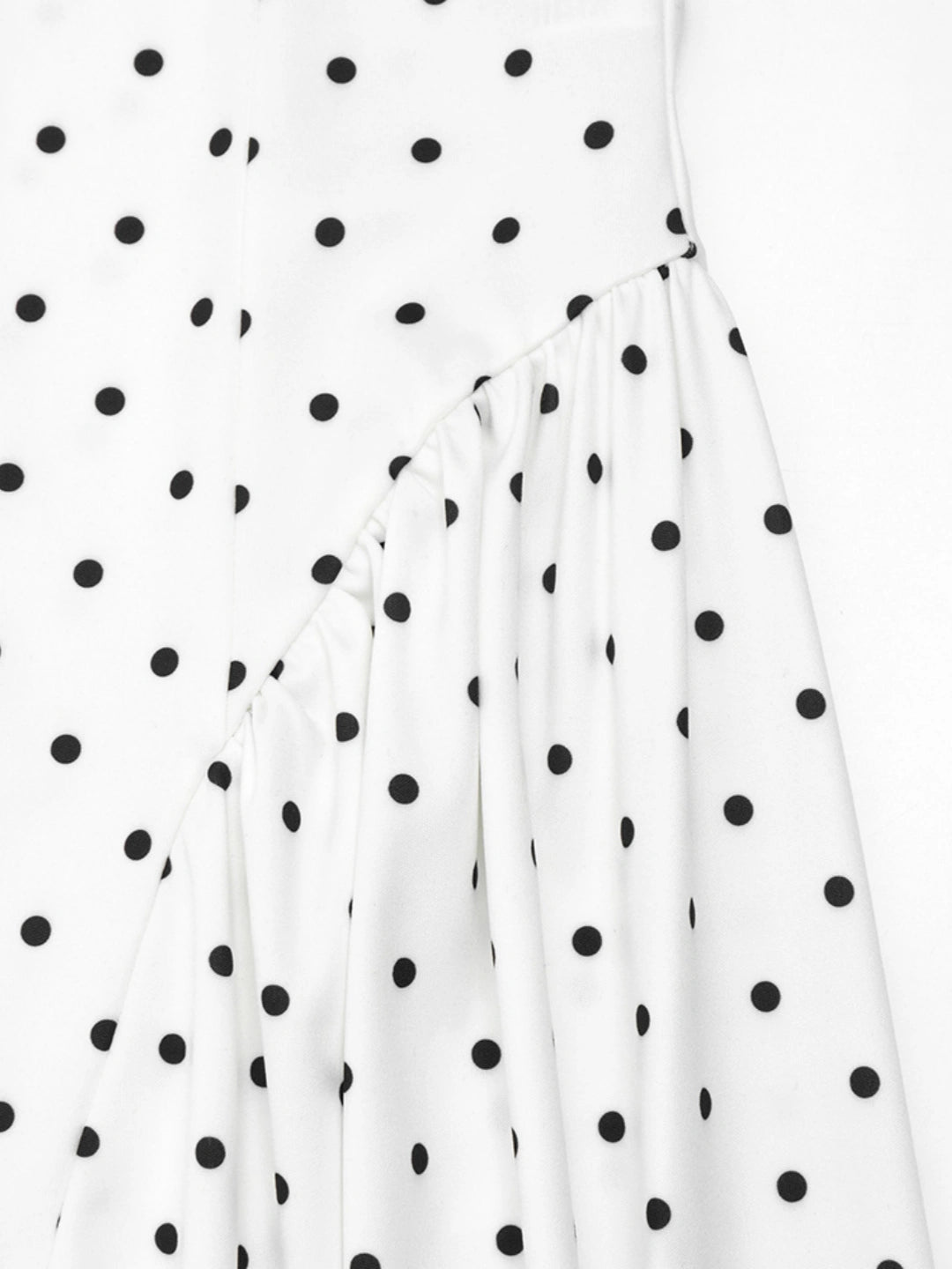 Vintage Polka Dot Ruched Midi Dress
