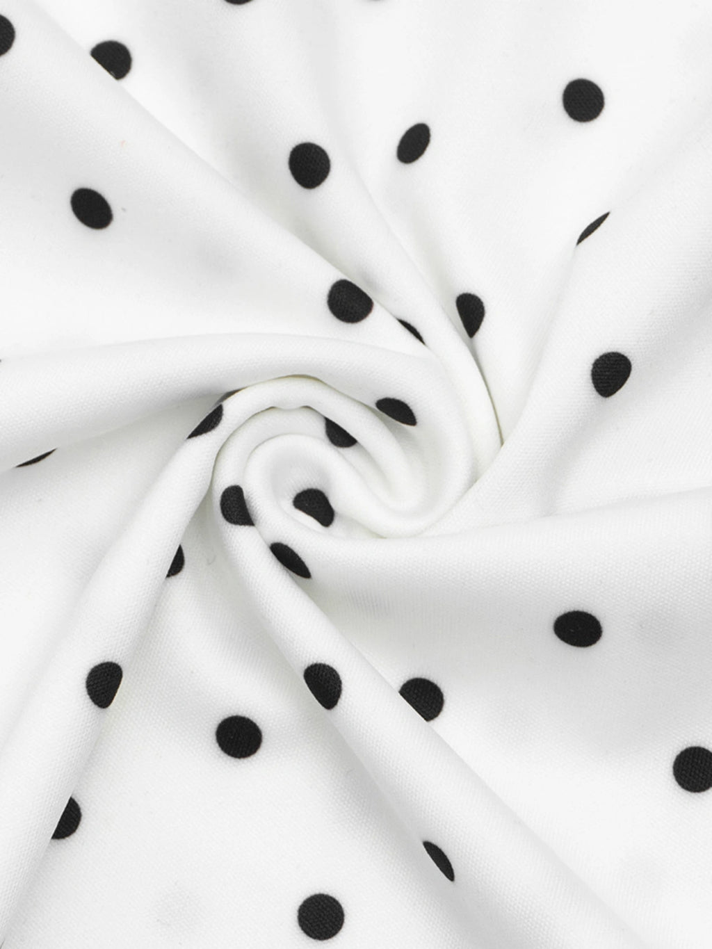 Vintage Polka Dot Ruched Midi Dress