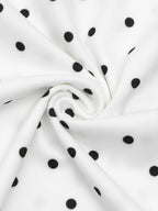 Vintage Polka Dot Ruched Midi Dress