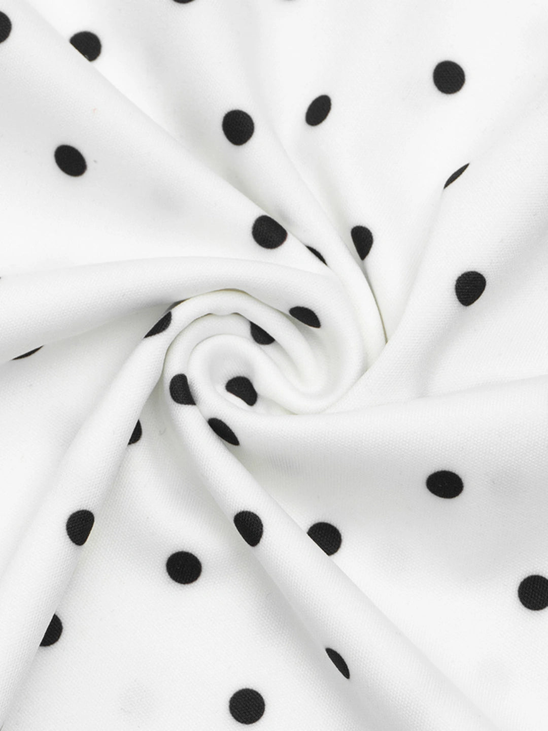 Vintage Polka Dot Ruched Midi Dress