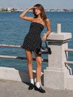 Polka Dot Halter Neck Mini Dress