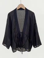 Ramie Tie-Front Lightweight Cardigan