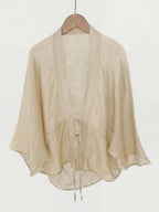 Ramie Tie-Front Lightweight Cardigan