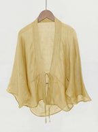 Ramie Tie-Front Lightweight Cardigan