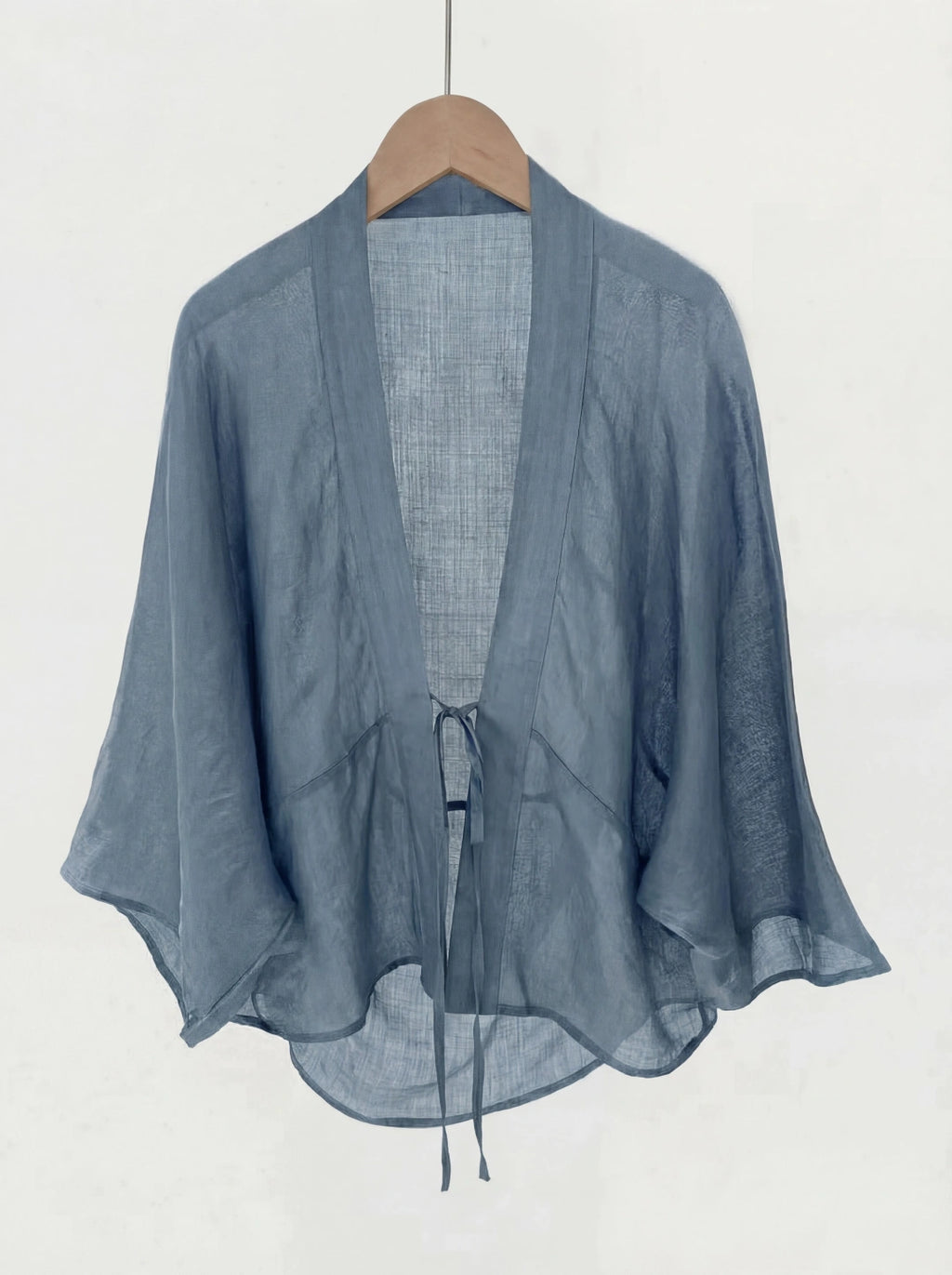 Ramie Tie-Front Lightweight Cardigan