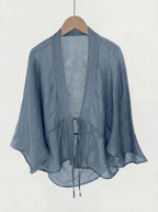 Ramie Tie-Front Lightweight Cardigan