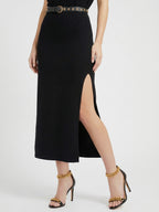 Turtleneck Sleeveless Wool Blend Midi Dress