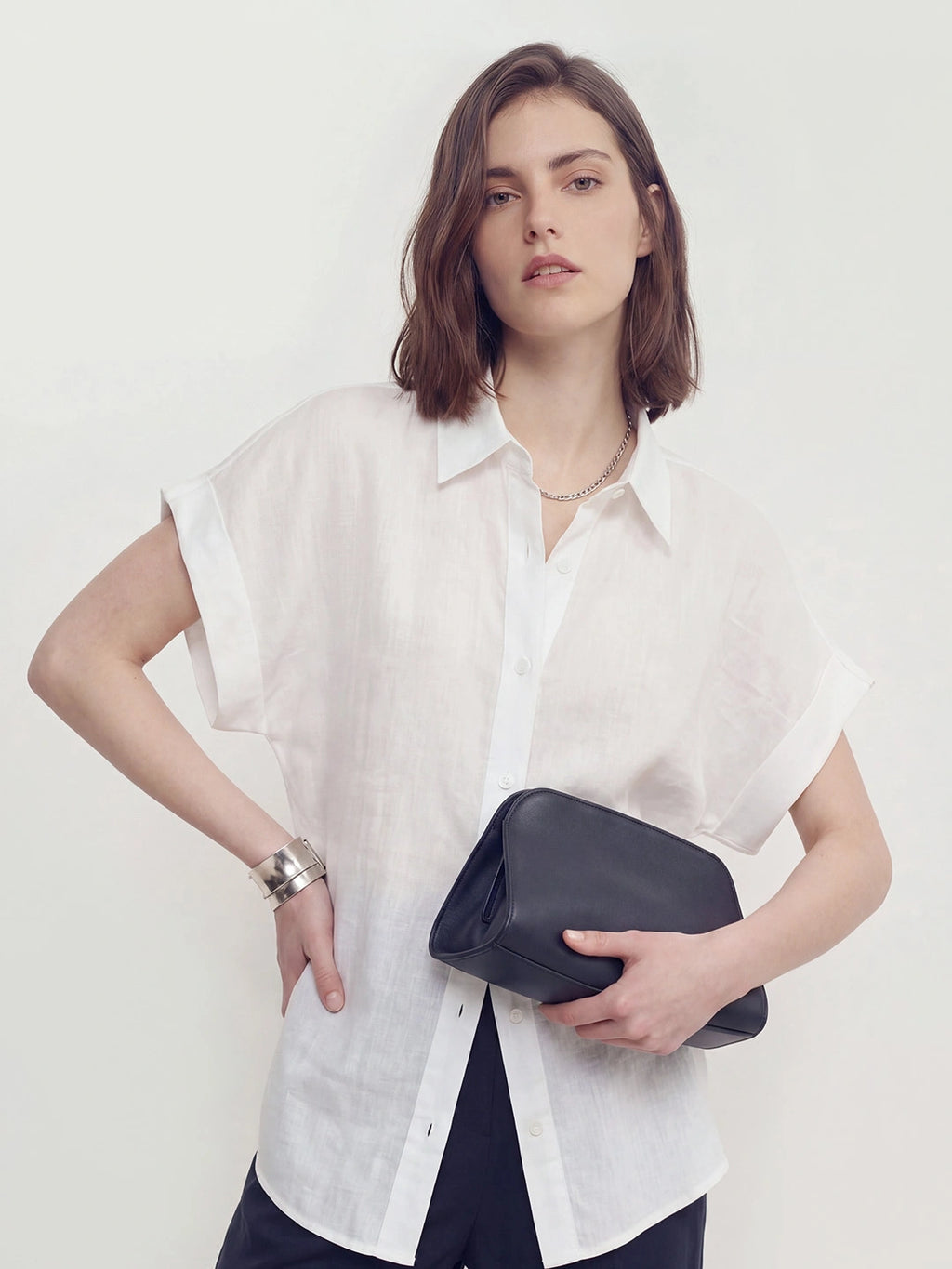 Relaxed Button Down Ramie Shirt
