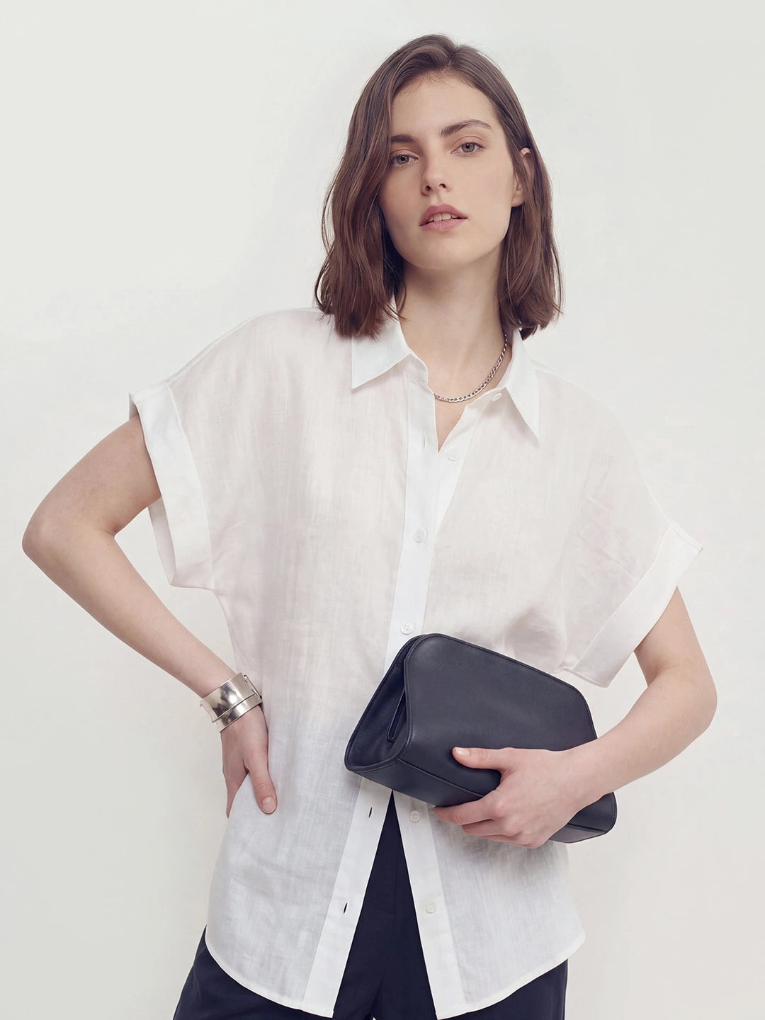 Relaxed Button Down Ramie Shirt