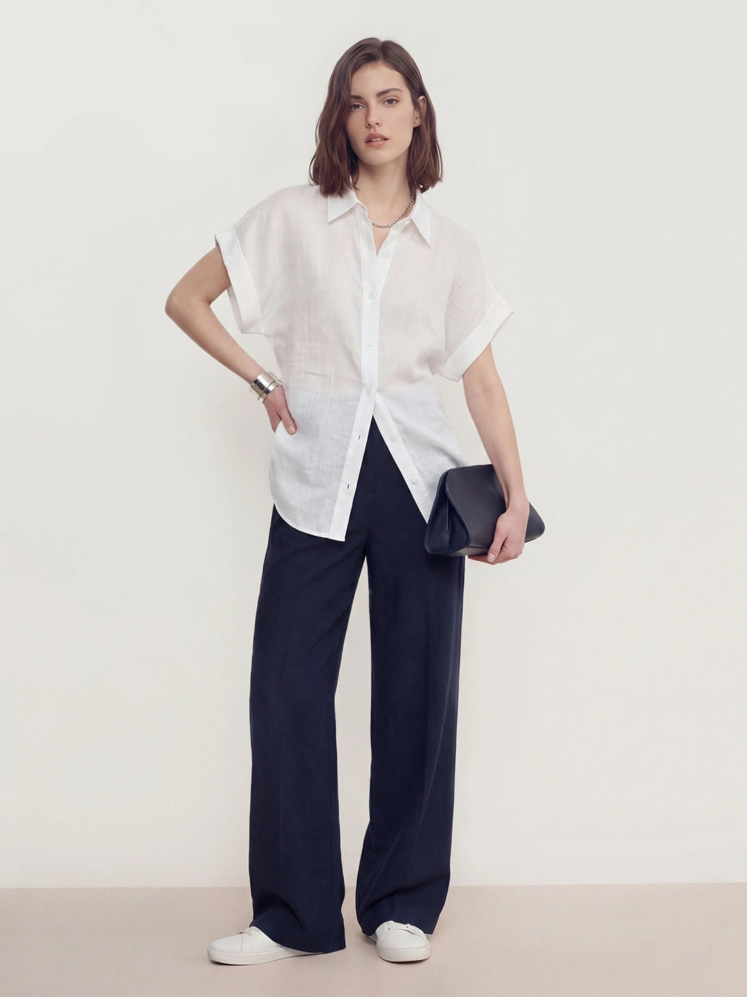 Relaxed Button Down Ramie Shirt