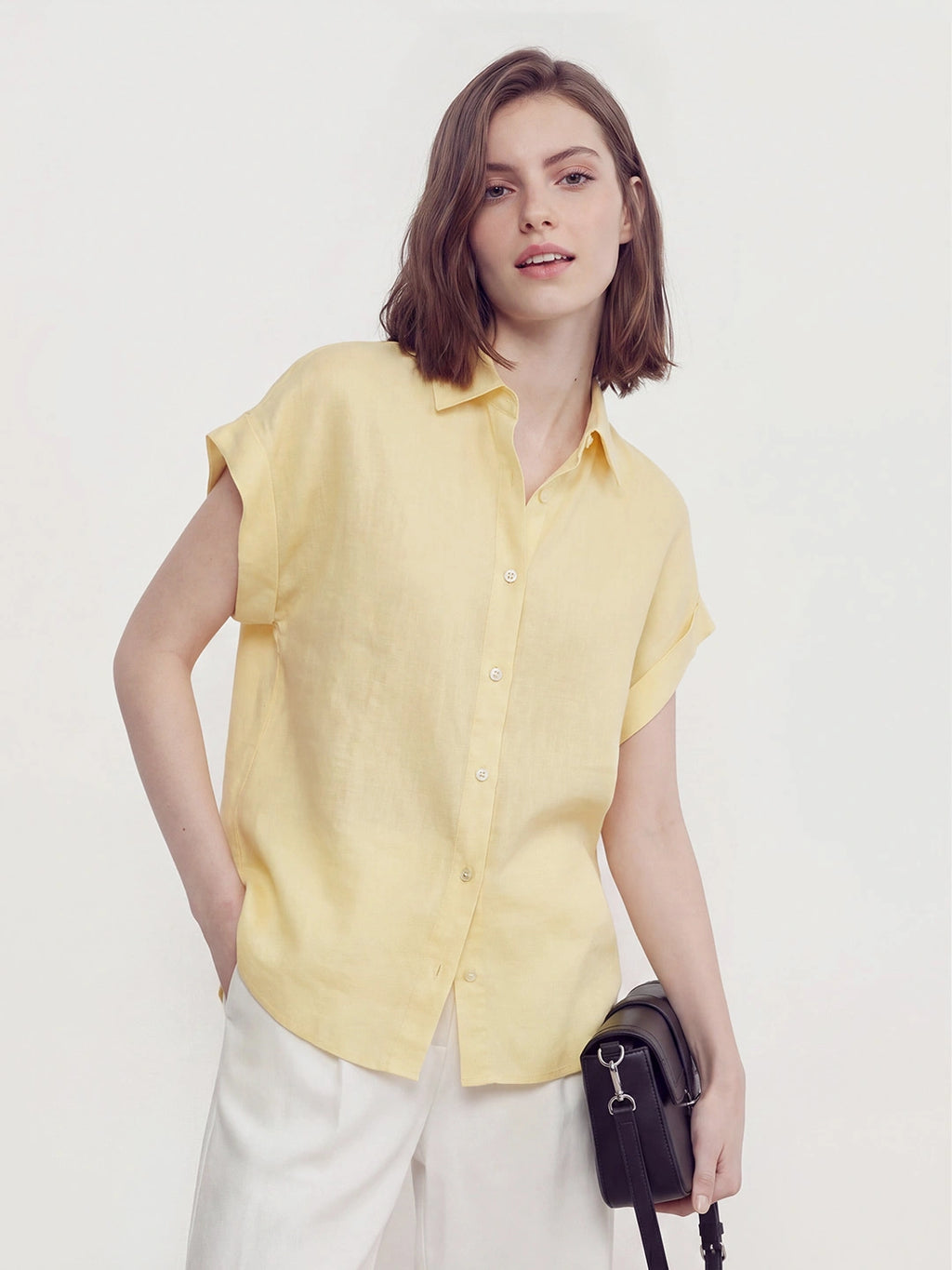 Relaxed Button Down Ramie Shirt