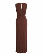 Ruched Metal Detail Maxi Dress