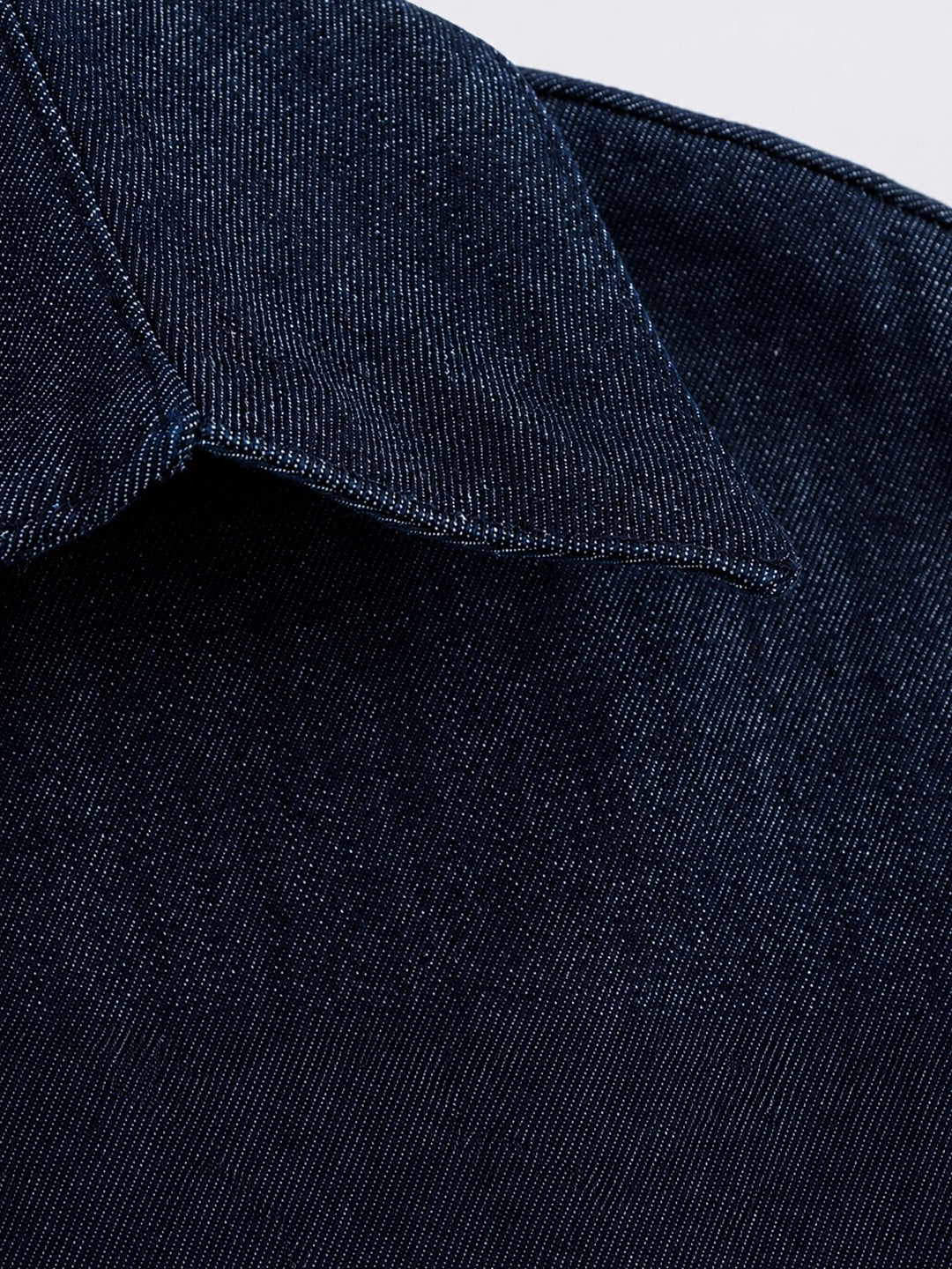 Ruched Waist Button-Down Denim Midi Dress