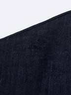 Ruched Waist Button-Down Denim Midi Dress