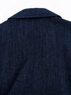Ruched Waist Button-Down Denim Midi Dress