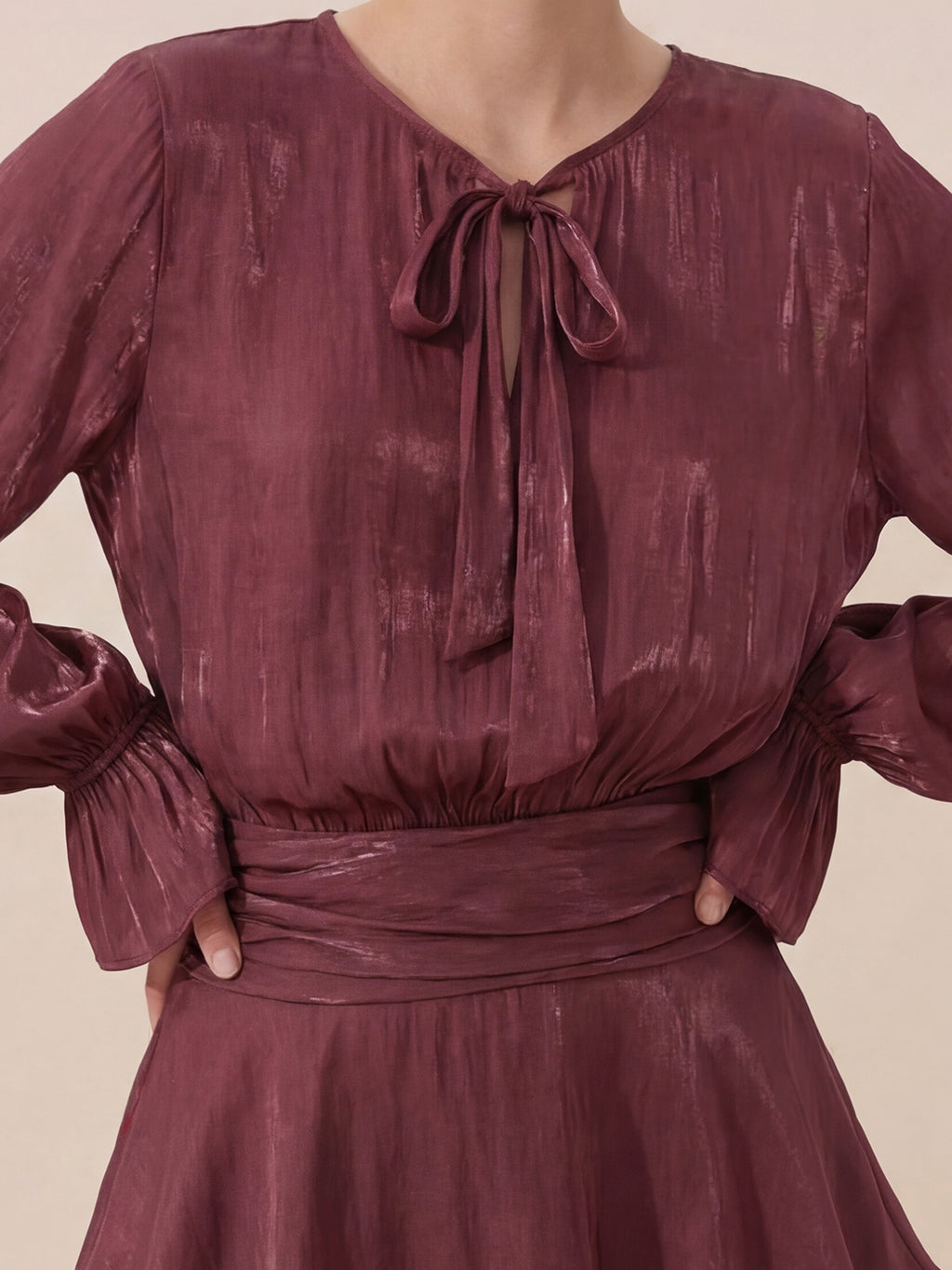 Valentine's Day Exclusive -Ruched Waist Ruffle Mini Dress