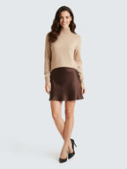 Brown mini skirt