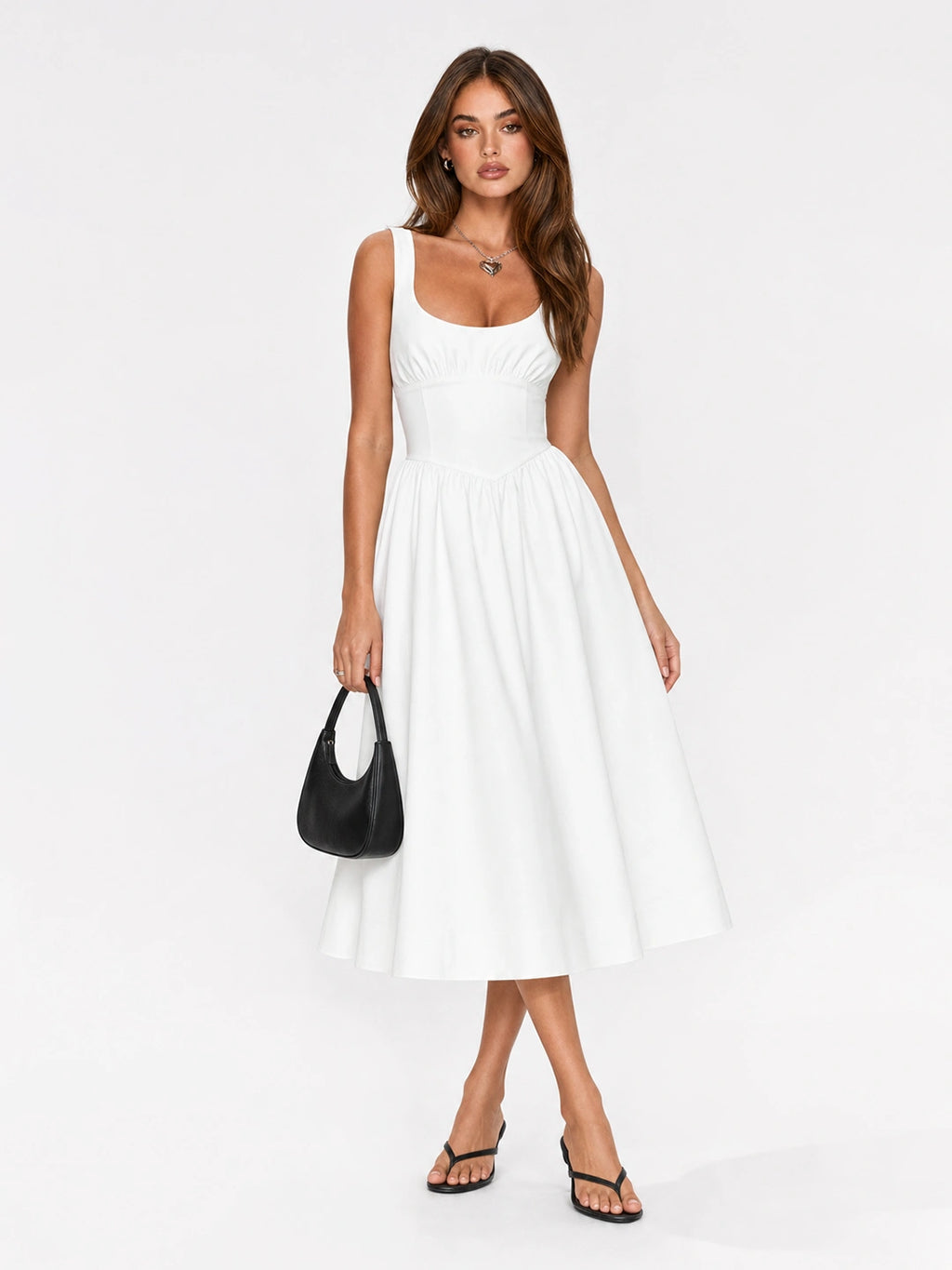 Scoop Neck Corset A-Line Dress