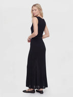 Scoop Neck Rib Knitted Maxi Dress