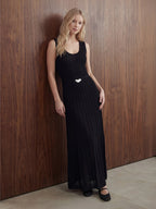 Scoop Neck Rib Knitted Maxi Dress
