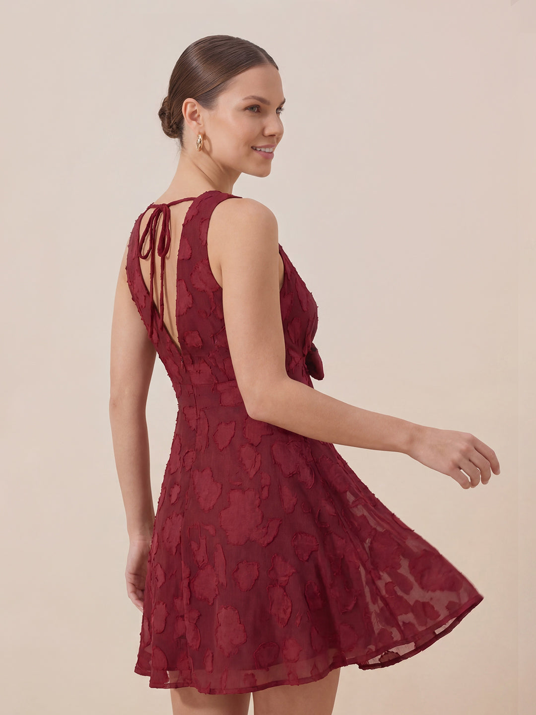 Valentine's Day Exclusive -Sense Of Charm V-Neck Frill Mini Dress