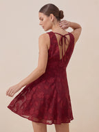 Valentine's Day Exclusive -Sense Of Charm V-Neck Frill Mini Dress