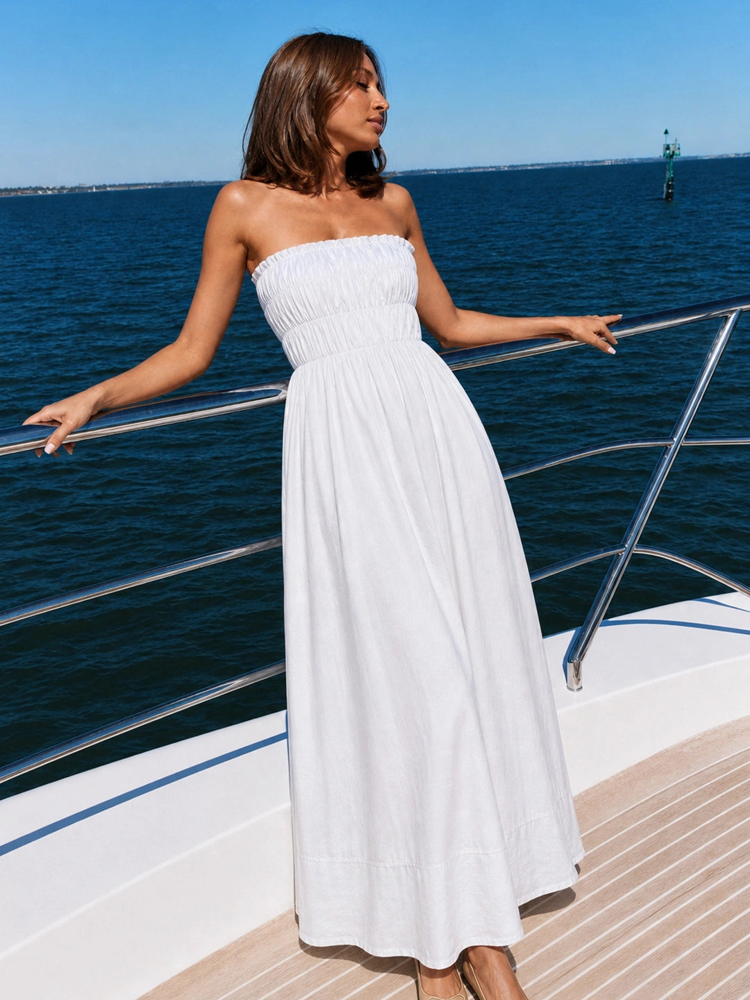 Shirred Strapless Relaxed Maxi Dress Main image