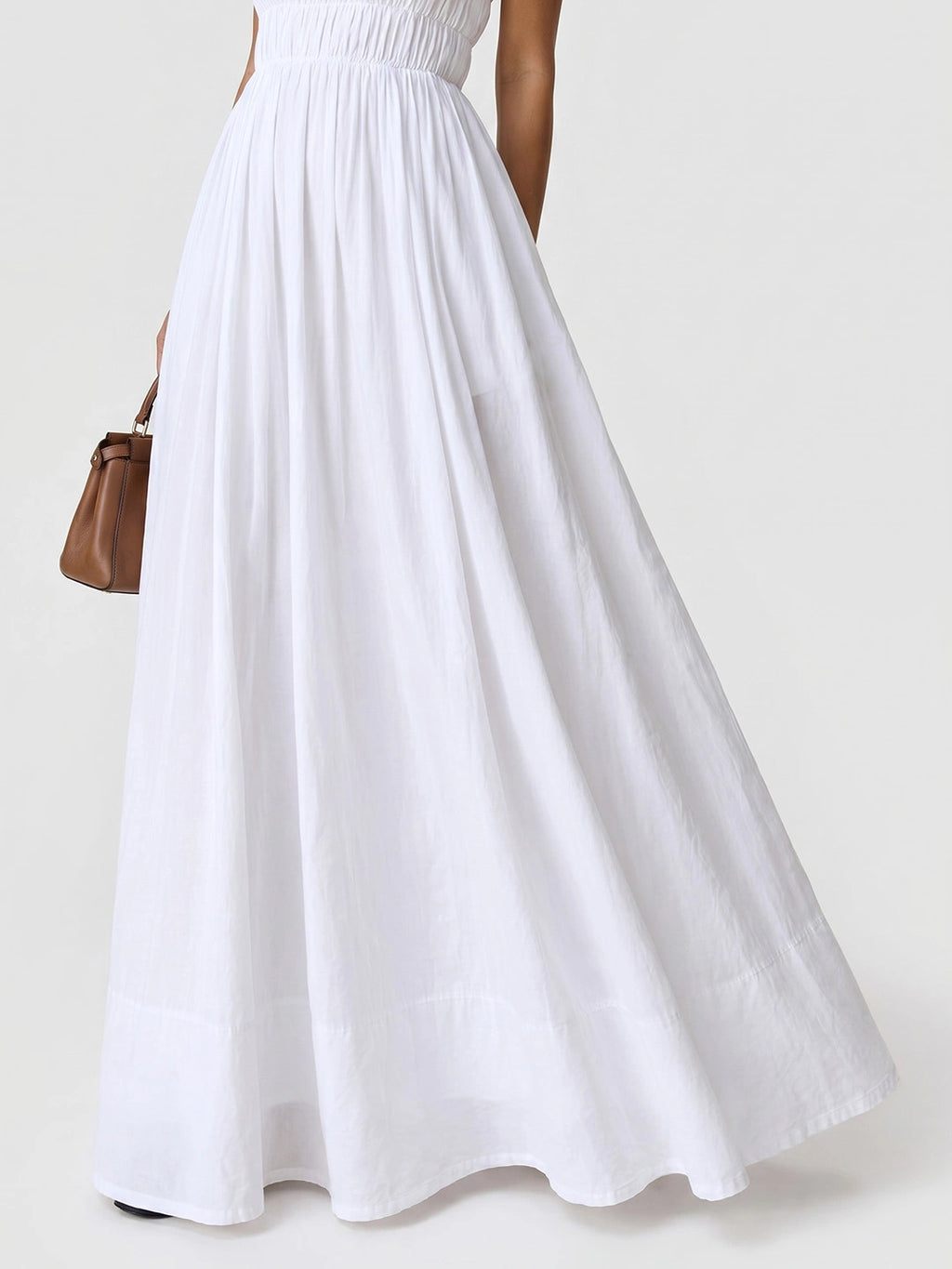 Shirred Strapless Relaxed Maxi Dress