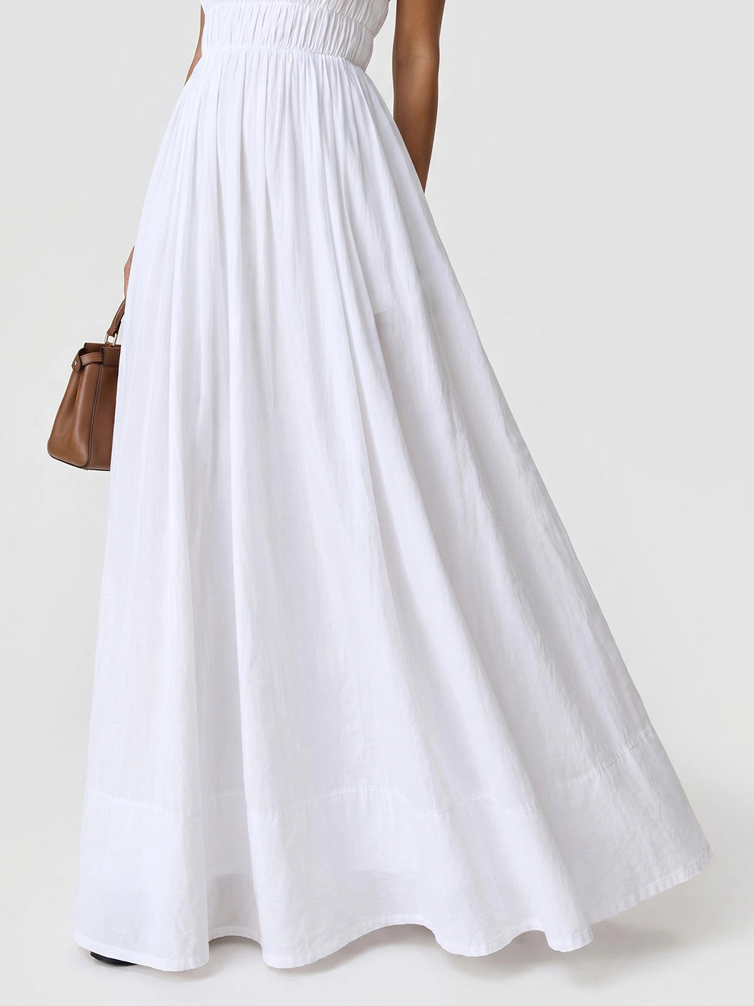 Shirred Strapless Relaxed Maxi Dress