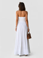 Shirred Strapless Relaxed Maxi Dress