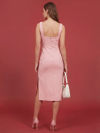 Valentine's Day Exclusive - Side-Slit Square-Neck Dress