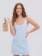 Sleeveless Bow Linen Mini Dress