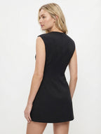 Sleeveless V-neck Mini Dress