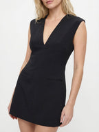 Sleeveless V-neck Mini Dress