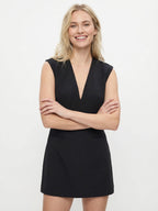 Sleeveless V-neck Mini Dress