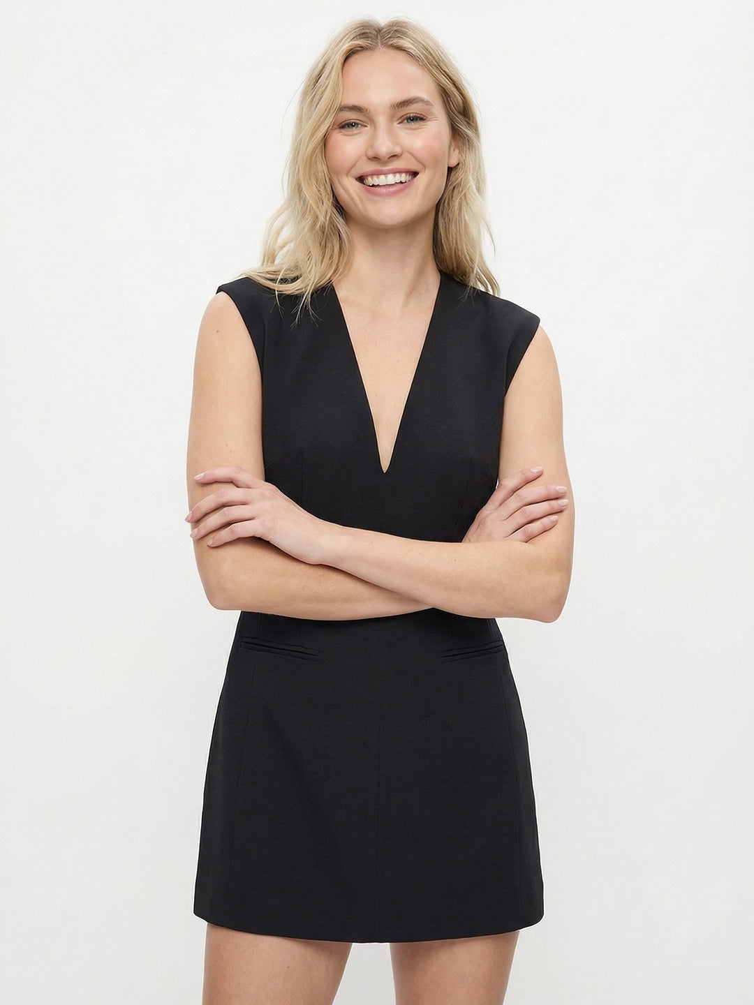 Sleeveless V-neck Mini Dress