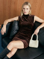 Sleeveless Velvet Mini Dress